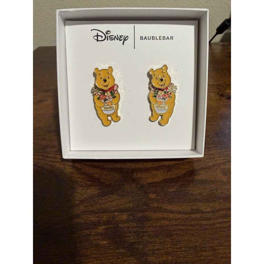 Disney x BaubleBar Winnie the Pooh Flower Hunny Pot Earrings NIB
